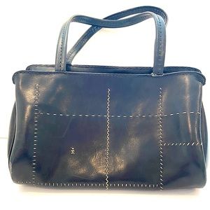 Henry Beguelin Black Leather Stitched Shoulder Bag